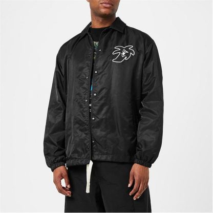 PALM ANGELS Hunter Coach Jacket Men Blk Wht 1001  for sale