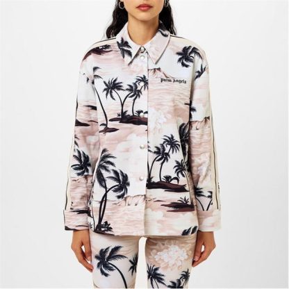 PALM ANGELS Island Track Shirt Women Bge/Blk 6110  for sale