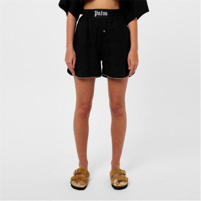 PALM ANGELS Linen Boxer Shorts Women Black 1010  for sale