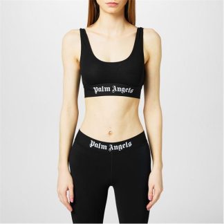 PALM ANGELS Logo Cropped Bra Women Black 1001  for sale