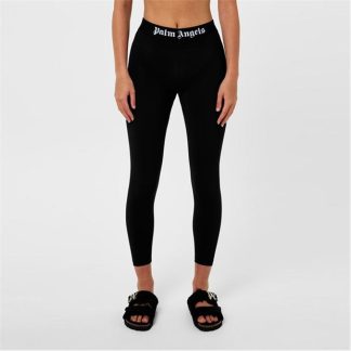 PALM ANGELS Logo Cropped Leggings Women Black  for sale