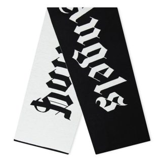 PALM ANGELS Logo Jacquard Scarf Women Scarves Blk Wht 1003 for sale