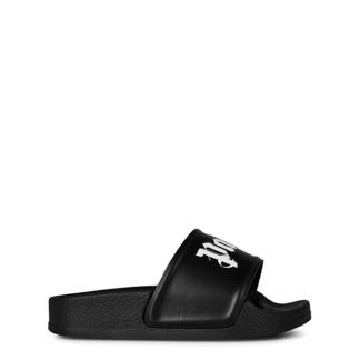 PALM ANGELS Logo Pool Sliders Junior Kids Pool Shoes Black 1001 for sale