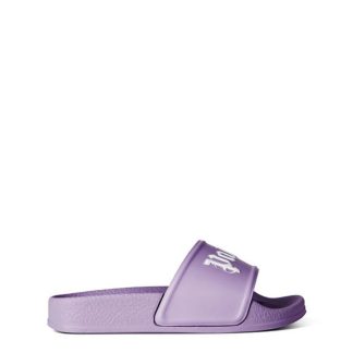 PALM ANGELS Logo Pool Sliders Junior Kids Pool Shoes Lavender 3601 for sale