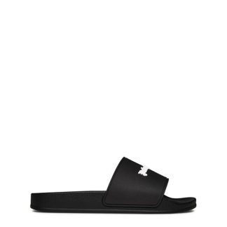 PALM ANGELS Logo Pool Sliders Men Low Trainers Blk/Wht 1001 for sale