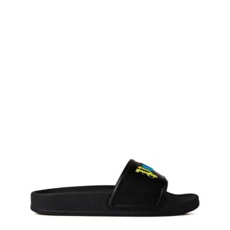 PALM ANGELS Logo Pool Slides Kids Pool Shoes Black 1084 for sale