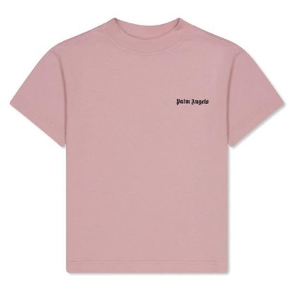 PALM ANGELS Logo T-Shirt Juniors Kids Regular Fit T-Shirts Rose 3410 for sale