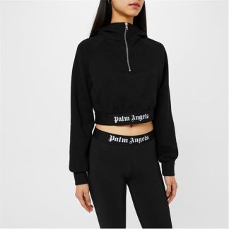 PALM ANGELS Logo Tape Hoodie Women Black 1010  for sale