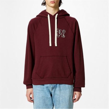 PALM ANGELS Monogram Hoodie Men Bordeaux  for sale