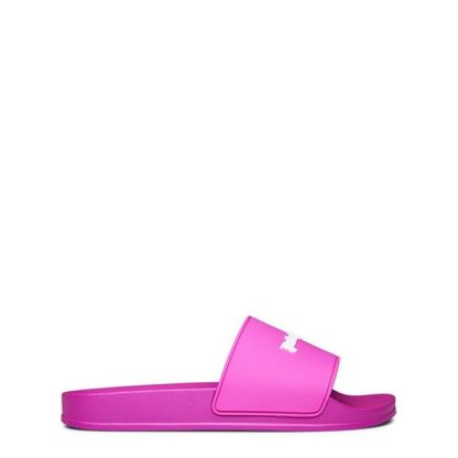 PALM ANGELS Monogram Pool Slider Women Pool Shoes Fuchsia White for sale