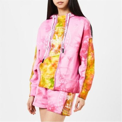 PALM ANGELS Multi-Coloured Tie Dye Hoodie Women Pink/Wht 3201  for sale