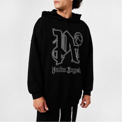 PALM ANGELS Pa Hoodie Men Blk Wht 1003  for sale