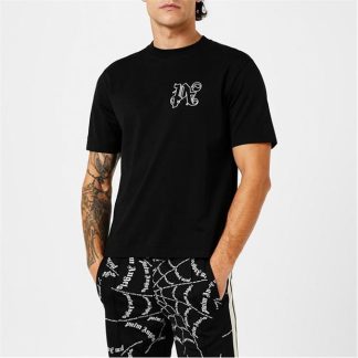 PALM ANGELS Pa Logo T Shirt Men Regular Fit T-Shirts Blk Wht 1003 for sale