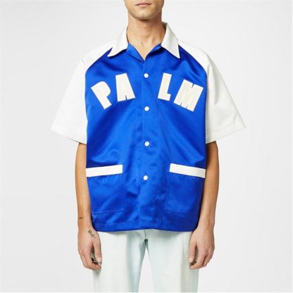 PALM ANGELS Palm Base Bowl Shirt Men Blu/Wht 4501  for sale