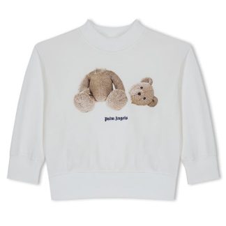 PALM ANGELS Palm Bear Sweat Jn32 Kids Wht/Brown 0160  for sale