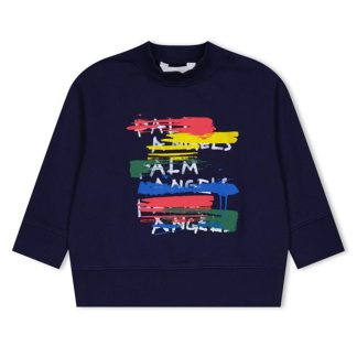 PALM ANGELS Palm Brush Lgo Crew Jn34 Kids Navy 4601  for sale