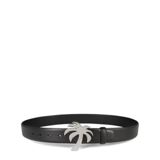 PALM ANGELS Palm Buckle Belt Unisex Belts Black/Silv 1072 for sale