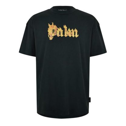 PALM ANGELS Palm Burning Lgo Tee Sn44 Men Black  for sale