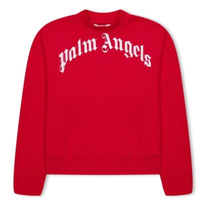 PALM ANGELS Palm Classic Sweat Junior Kids Crew Sweaters Red 42501 for sale