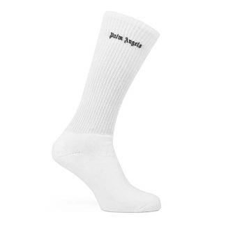 PALM ANGELS Palm Emb Logo Socks Ld05 Women Ankle Socks White 0110 for sale