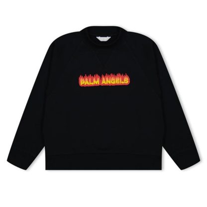 PALM ANGELS Palm Flame Sweat Jn34 Kids Blk Red 1025  for sale