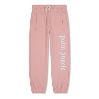 PALM ANGELS Palm Lgo Joggers Jn34 Kids Closed Hem Fleece Jogging Bottoms Pale Pink 3001 for sale