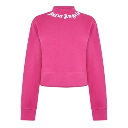 PALM ANGELS Palm Neck Logo Crew Ld44 Women Fuschia Off  for sale