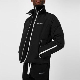 PALM ANGELS Palm Raglan Jkt Sn34 Men Puffer Jackets - Heavyweight Black/White for sale