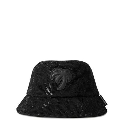 PALM ANGELS Palm Rhinestone Bucket Hat Women Black 1010  for sale