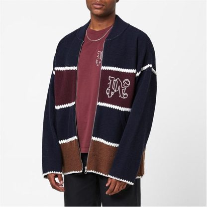 PALM ANGELS Palm Stripe Knit Sn34 Men Navy Blue  for sale