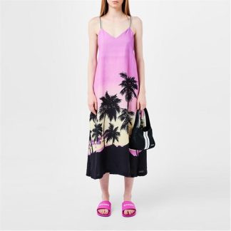 PALM ANGELS Palm Sunset Dress Ld32 Women Purple/Black  for sale