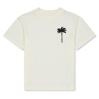 PALM ANGELS Palm The Palm Tee Jn44 Kids Regular Fit T-Shirts Butter Blk 0410 for sale