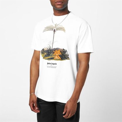 PALM ANGELS Palm Topics Tee Sn34 Men Wht/Org 0120  for sale