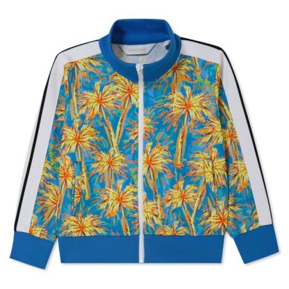 PALM ANGELS Palm Tree Tracksuit Jacket Junior Kids Blue/Lemon  for sale