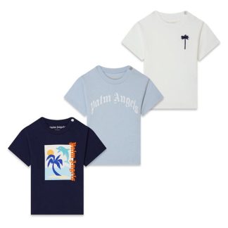 PALM ANGELS Palm Tshirt 3pk Jn32 Kids Blue/White  for sale