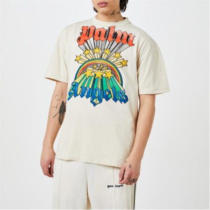 PALM ANGELS Rainbow T-Shirt Men White  for sale