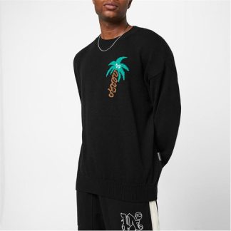 PALM ANGELS Sketchy Palm Jumper Men Blk Green 1055  for sale