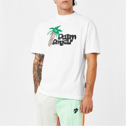 PALM ANGELS Sketchy Print Cotton T-Shirt Men Wht Blk 0110  for sale