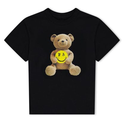 PALM ANGELS Smiley Bear T-Shirt Juniors Kids Regular Fit T-Shirts Black 1015 for sale