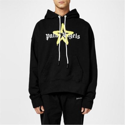 PALM ANGELS Star Spray Hoodie Men Black 1018  for sale