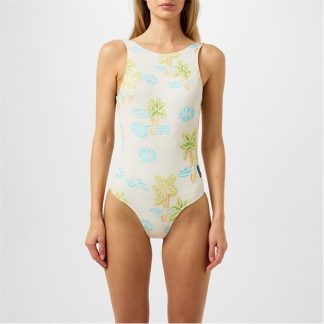 PALM ANGELS Textured Neon Swimsuit Women Multi 0384  for sale