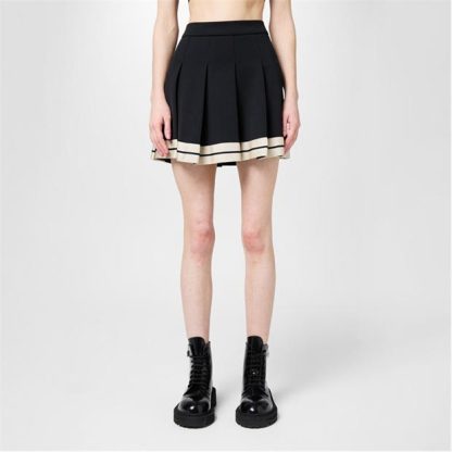 PALM ANGELS Track Pleated Skirt Women Blk Bttr 1004  for sale