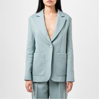 PALM ANGELS Track Single Breasted Blazer Women Light Blue 4003  for sale