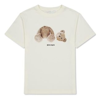 PALM ANGELS Unisex Junior Bear T Shirt Kids Regular Fit T-Shirts Butter Brn 0460 for sale