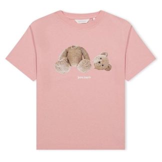 PALM ANGELS Unisex Junior Bear T Shirt Kids Regular Fit T-Shirts Pale Pink 33060 for sale