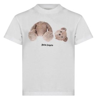 PALM ANGELS Unisex Junior Bear T Shirt Kids Regular Fit T-Shirts White 0160 for sale