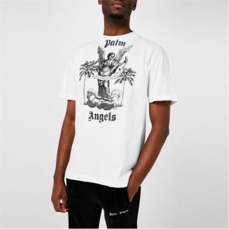 PALM ANGELS University T-Shirt Men Regular Fit T-Shirts White for sale