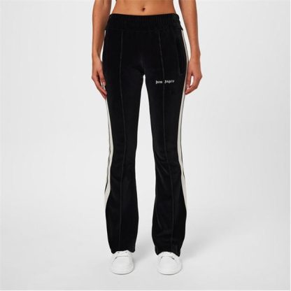 PALM ANGELS Velvet Flared Tracksuit Bottoms Women Blk/Wht 1003  for sale