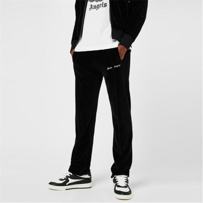 PALM ANGELS Velvet Track Pant Men Poly Tracksuits Blk/Wht for sale