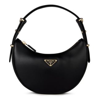 PRADA ArquÉ Moon Leather Shoulder Bag Women Shoulder Bags Black for sale